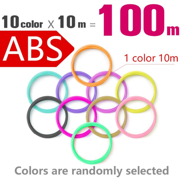 PLA/ABS 3D Pen Filament 10/20 Rolls 10M Diameter 1.75mm 200M Plastic Filament for 3D Pen 3D Printer pen,Color does not repeat