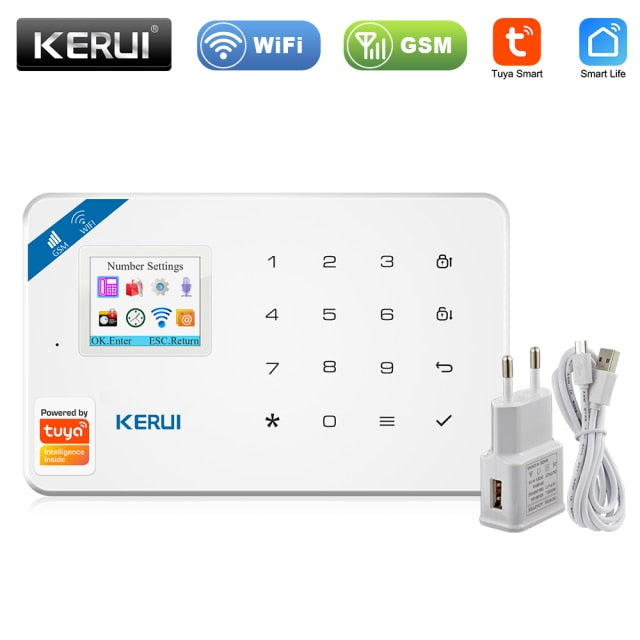 KERUI W181 Tuya Smart Home WIFI GSM Alarm System Burglar Home Security Alarm App Control Motion Sensor 6 Languages Garage alarm