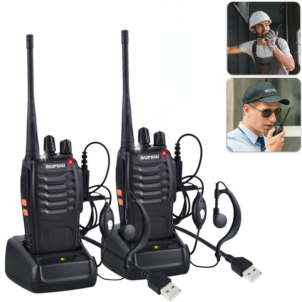 Wireless Walkie Talkie Handheld Intercom 5KM Two-way Radio Communicator for Hotel Construction Site Outdoor Sports Cycling