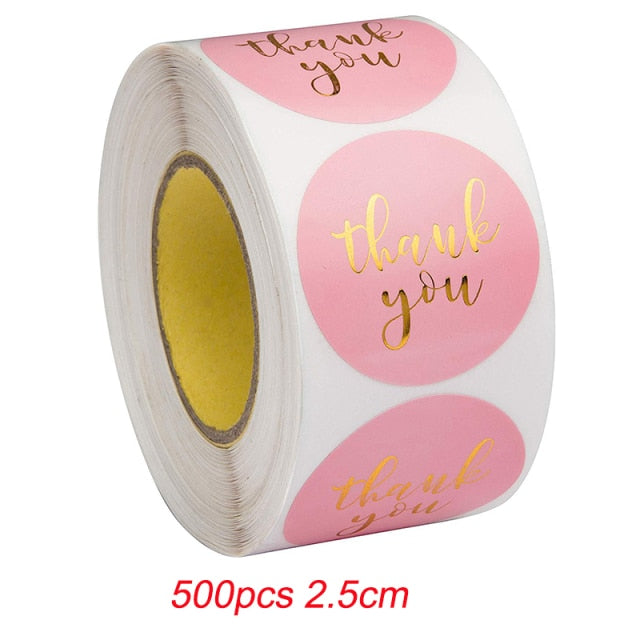 500pcs Rainbow Laser Thank You Stickers Adhesive Label Sticker for Small Business Package, Wedding Gift Wraps, Shipping Mailers