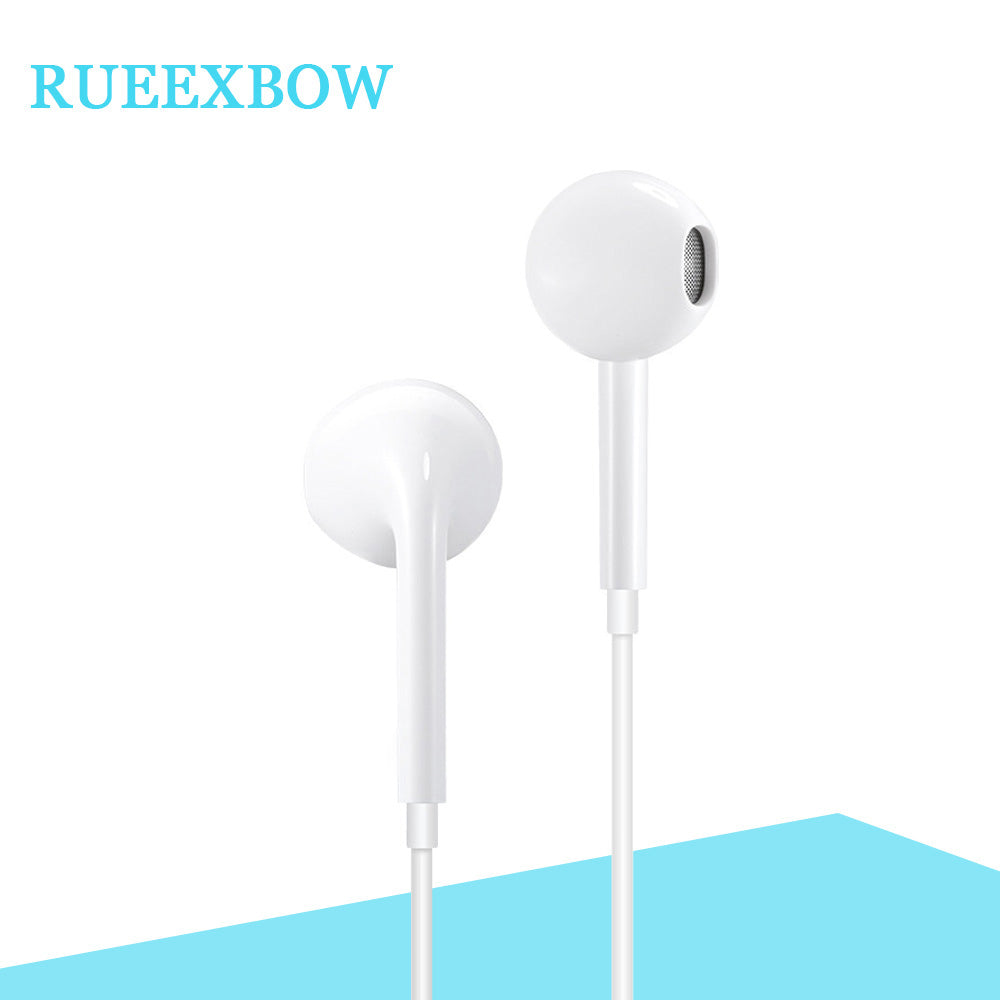 RUEEXBOW TYPE-C 3.5mm Wired Earphones for iPhone 5 6 Headphone with Mic Earbuds Headset Stereo Noise Isolating