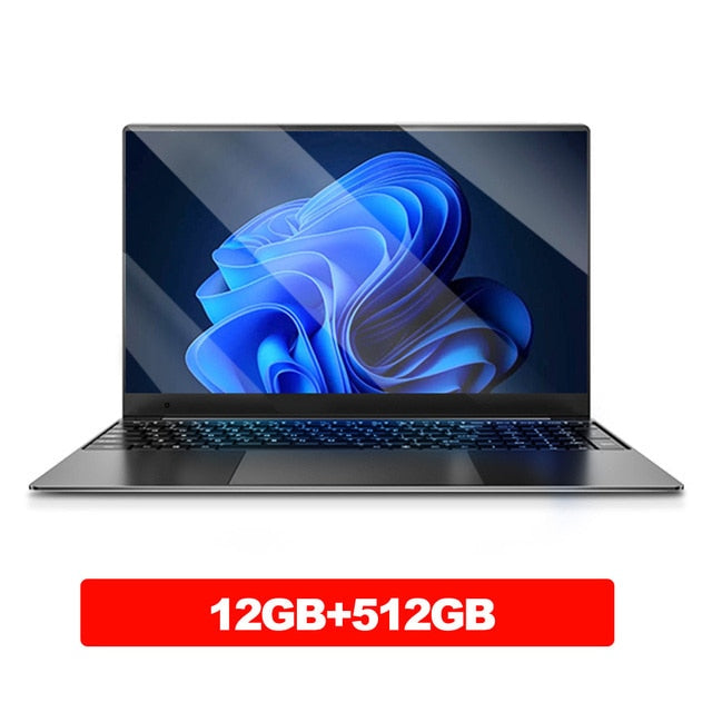 Dere Laptop R9 Pro 15.6 Inch Intel Celeron N5095 12GB RAM 512GB SSD Dual Band WiFi Pc Portable Gaming Laptop Windows 10 Notebook