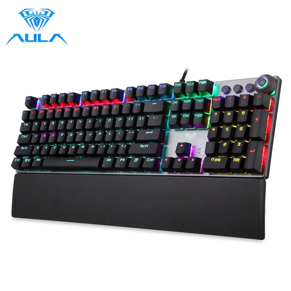 AULA F3087/F2068/F2088 Game mechanical keyboard  87/104 KEYS computer keyboard laptop keyboard Russian Hebrew Spanish Arabic