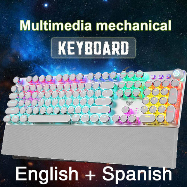 AULA F3087/F2068/F2088 Game mechanical keyboard  87/104 KEYS computer keyboard laptop keyboard Russian Hebrew Spanish Arabic