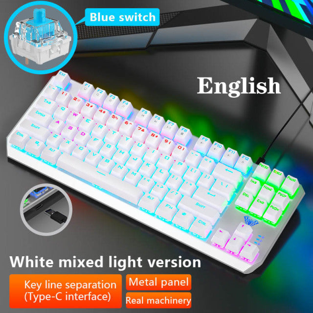 AULA F3087/F2068/F2088 Game mechanical keyboard  87/104 KEYS computer keyboard laptop keyboard Russian Hebrew Spanish Arabic