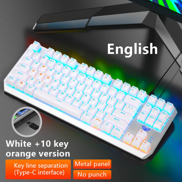 AULA F3087/F2068/F2088 Game mechanical keyboard  87/104 KEYS computer keyboard laptop keyboard Russian Hebrew Spanish Arabic