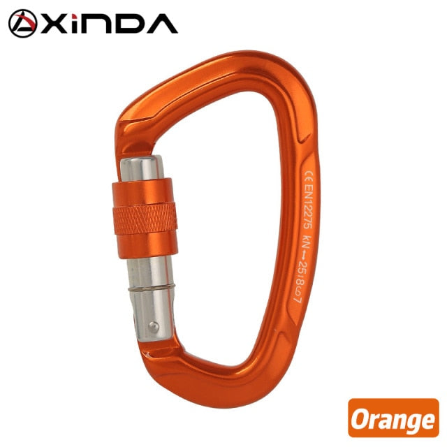 Outdoor Professional Rock Climbing Carabiner 25kN Lock D-shape Safety Buckle Carabiner for keys Outdoor tools Equipment