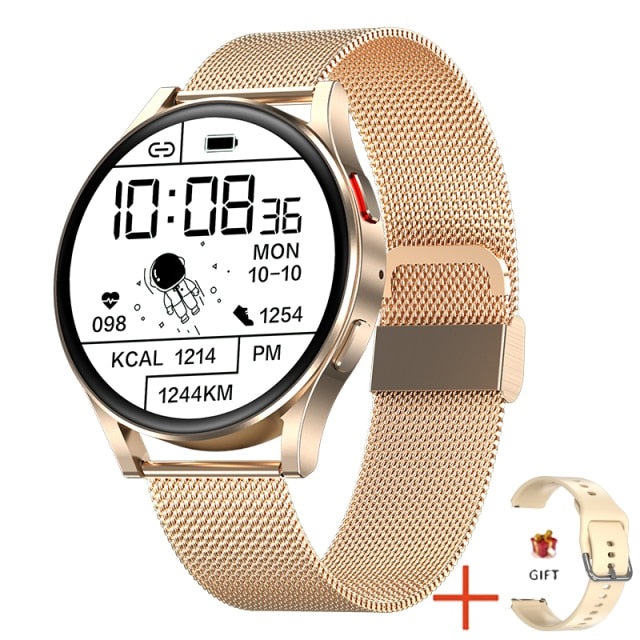 2022 New Women Bluetooth Call Smart Watch Heart Rate Blood Pressure Monitoring Smartwatches IP67 Waterproof Men Smartwatch+Box