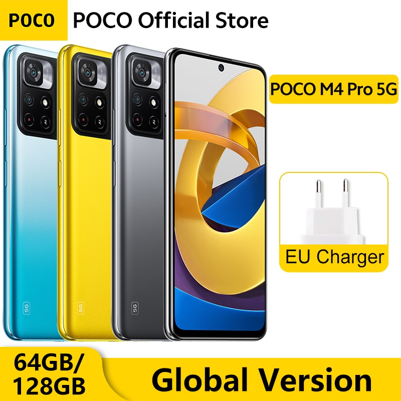 POCO M4 Pro Global Version 5G Smartphone NFC 64GB / 128GB Dimensity 810 Octa Core 6.6&quot; 90Hz FHD+ DotDisplay 50MP 33W Pro 5000mAh