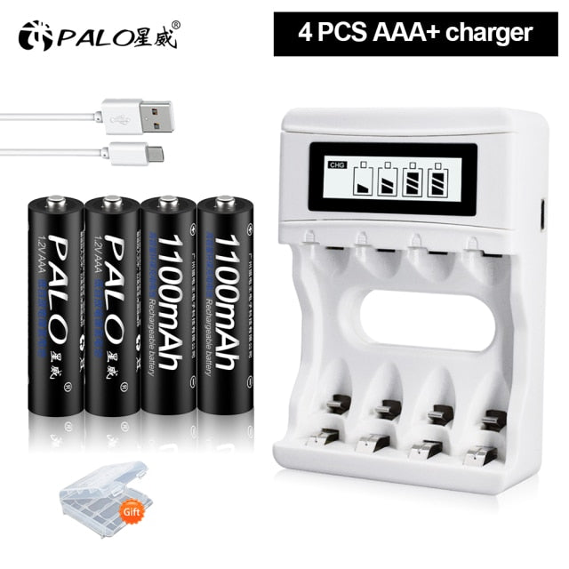 PALO 4-16Pcs 1100mAh AAA Rechargeable Battery 1.2V Ni-MH AAA Battery Rechargeable 3A Batteries Battery Rechargeable aaa Battey