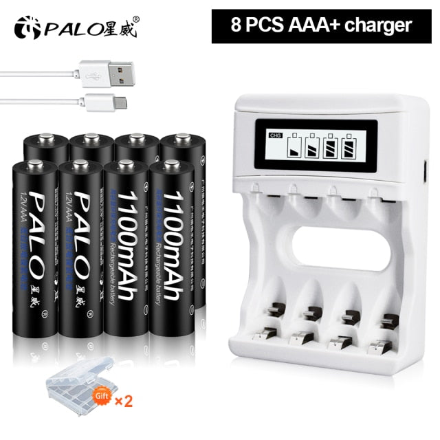 PALO 4-16Pcs 1100mAh AAA Rechargeable Battery 1.2V Ni-MH AAA Battery Rechargeable 3A Batteries Battery Rechargeable aaa Battey