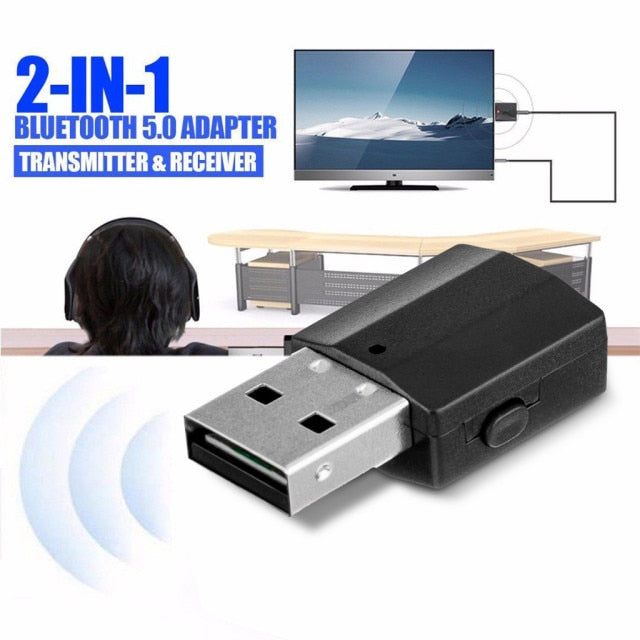 USB Bluetooth 5.0 Transmitter Receiver Mini Stereo Bluetooth AUX RCA USB 3.5mm Jack For TV PC Car Kit Wireless Audio Adapter