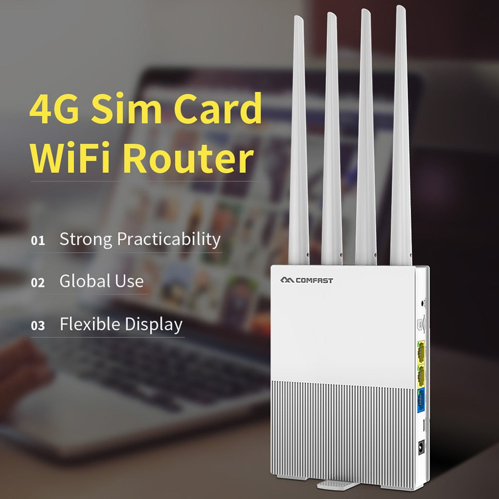 WiFi Router WAN LAN Wireless Network Extender SIM Card E3 4G LTE+2.4G for COMFAST Household Computer Safety Parts