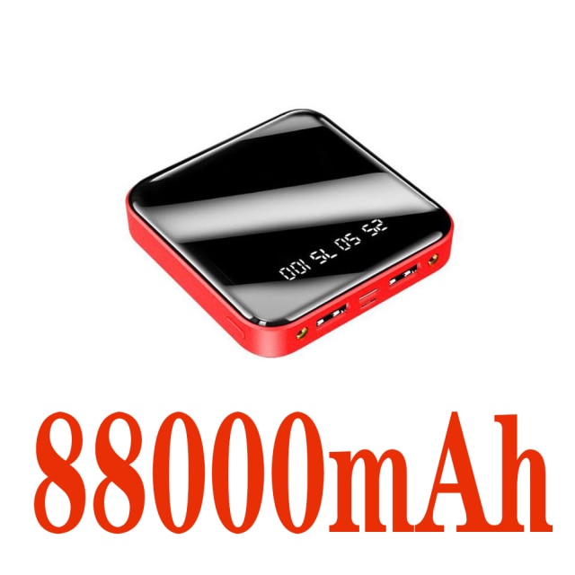 Mini 88000mAh Portable Power Bank 2 USB LCD Digital Display Fast Charging External Battery Powerbank For iPhone Xiaomi Huawei