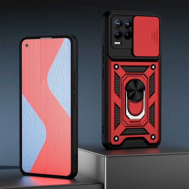 KEYSION Shockproof Case for Realme 8 Pro 5G 8i C25S C21Y Push Pull Camera Protection Phone Cover for OPPO A95 A94 A74 12 A15 A16