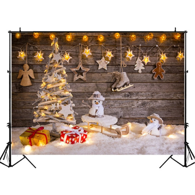 Christmas Winter Snow Backdrops for Photography Wooden Photography Background Photophone Photozone Photo Studio Supplies