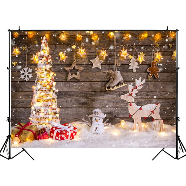 Christmas Winter Snow Backdrops for Photography Wooden Photography Background Photophone Photozone Photo Studio Supplies