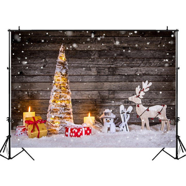 Christmas Winter Snow Backdrops for Photography Wooden Photography Background Photophone Photozone Photo Studio Supplies