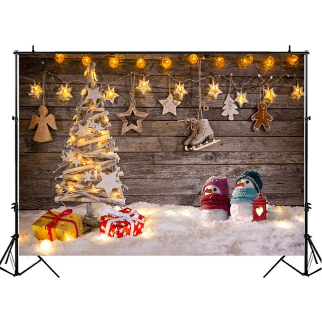 Christmas Winter Snow Backdrops for Photography Wooden Photography Background Photophone Photozone Photo Studio Supplies