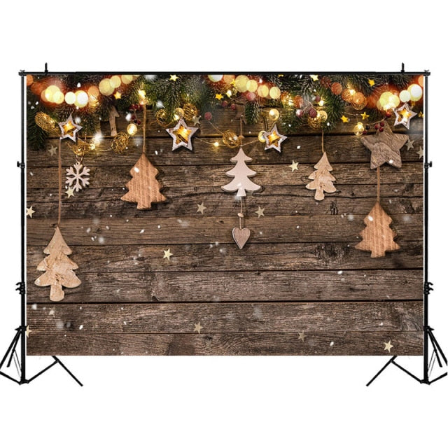 Christmas Winter Snow Backdrops for Photography Wooden Photography Background Photophone Photozone Photo Studio Supplies