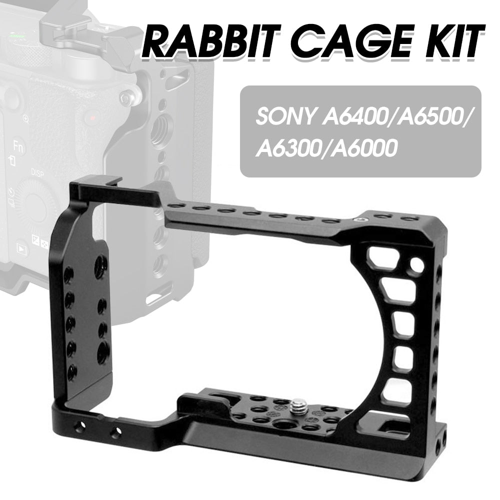 Mini Camera Cage Multi-Functional Aluminum Alloy Camera Cage Portable Photography Accessories for Sony A6400/A6500/A6300/A6000