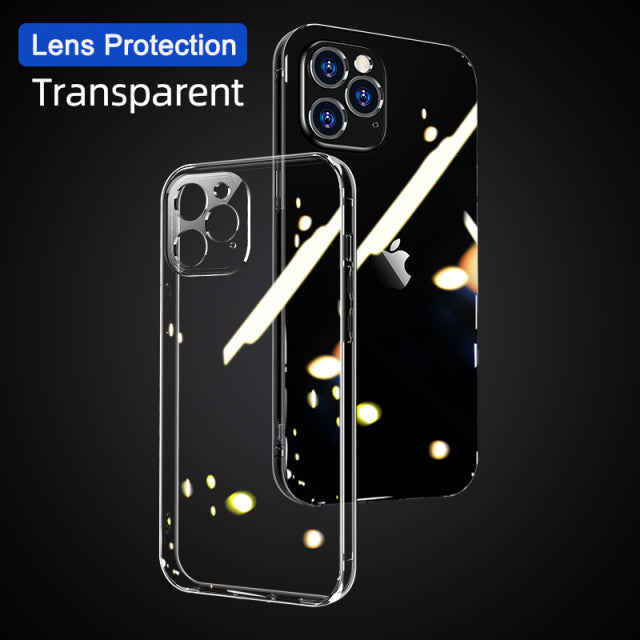 Joyroom Clear Case For iPhone 12 13 Pro Max Back PC+TPU Shockproof Full Lens Protection Cover For iPhone 11 Pro Transparent Case