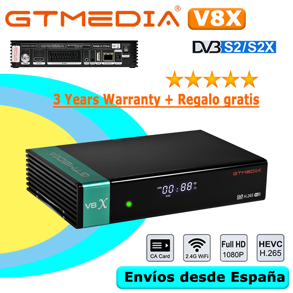 Hot sale Gtmedia V8X DVB-S2X Satellite TV Receiver Built-in WIFI Same as Gtmedia V8 NOVA V9 Prime V7 HD H.265 1080P No app