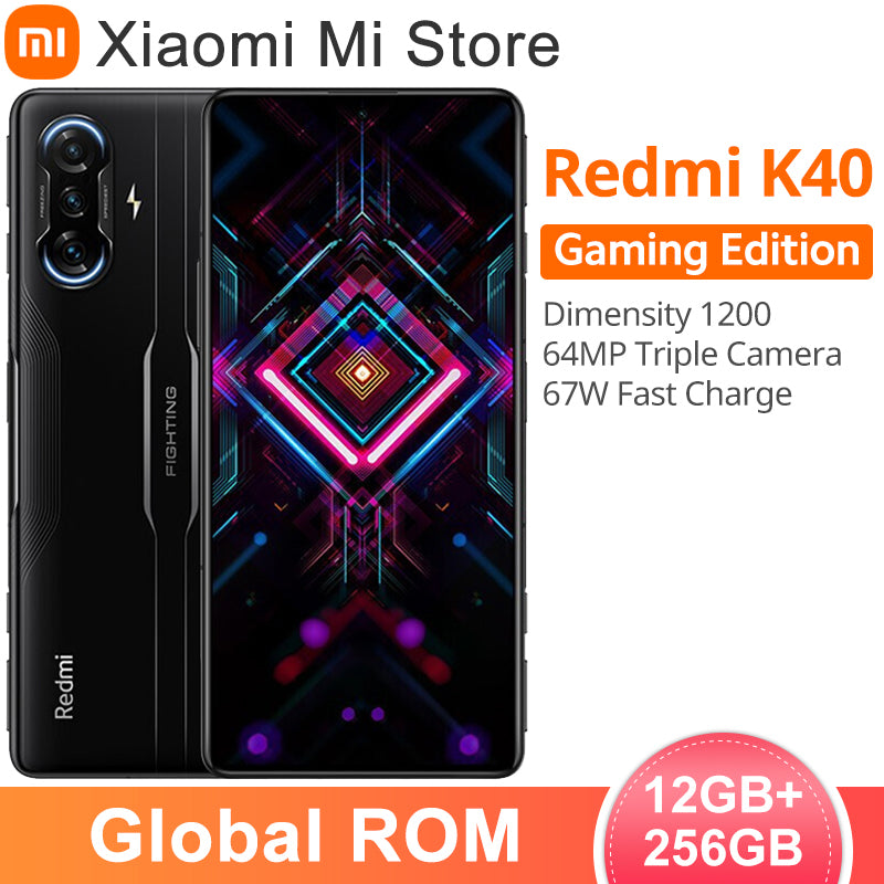 Global ROM Xiaomi Redmi K40 Gaming Edition 5G Smartphone 12GB+256GB ROM Dimensity 1200 Octa Core 120Hz Display 67W Charging