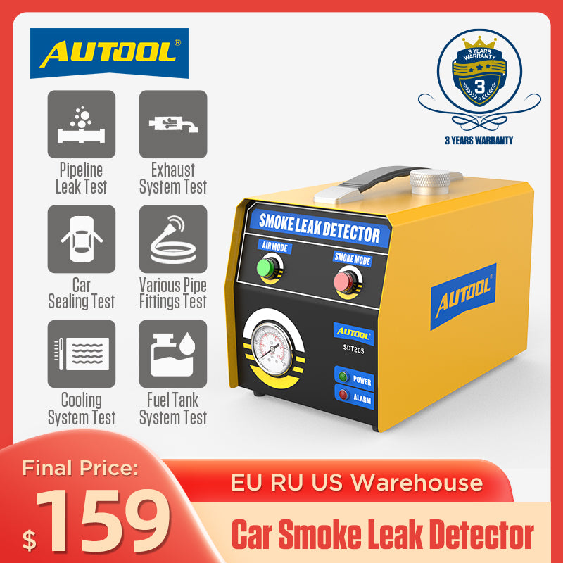 AUTOOL 2021 SDT205 Car Smoke Leak Detector Pipe Leak Locator Automotive EVAP System Smoke Leakage Diagnostic Analyzer Detector