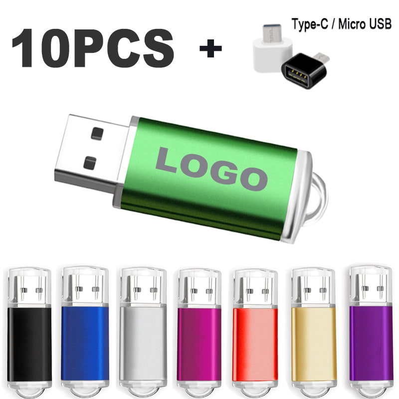 10PCS/lot Colour USB Flash Drive 2.0 4GB 8GB 16GB Mini Memory Stick Pendrive 32GB 64GB 128GB USB Stick  Flash Disk Custom Logo