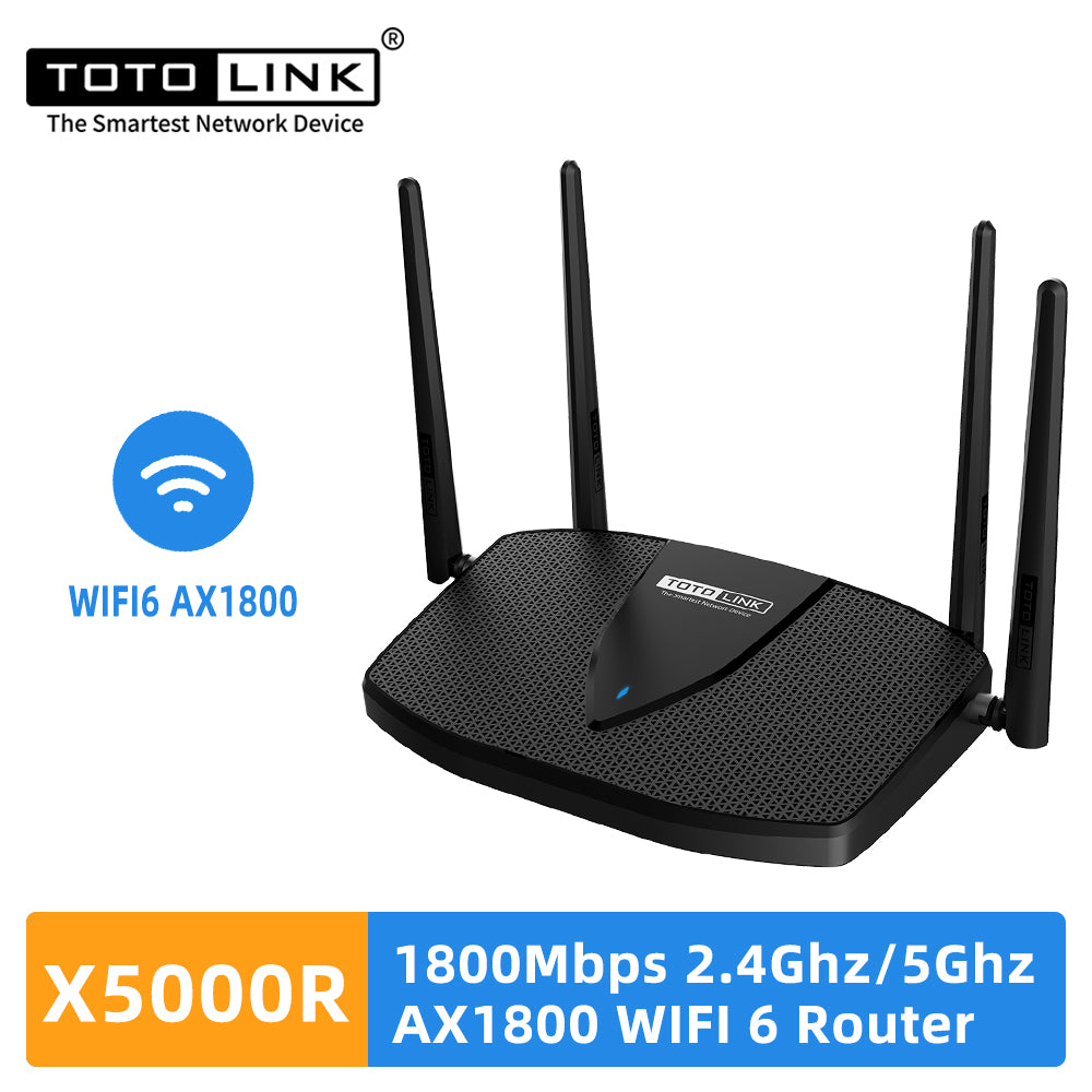 TOTOLINK Gigabit Wireless Router X5000R  AX1800 Wireless WiFi 6 Technology Core Dual band signal Amplifier Whole House Coverage