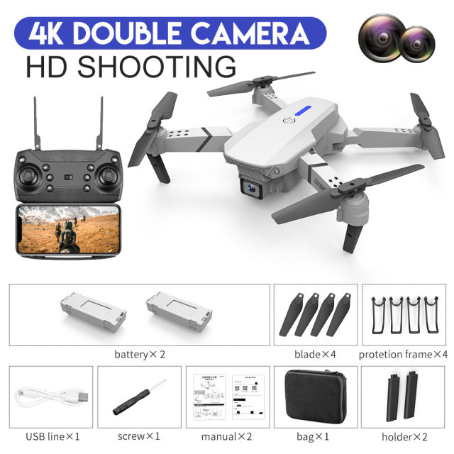 2022 New Quadcopter E88 Pro WIFI FPV Drone With Wide Angle HD 4K 1080P Camera Height Hold RC Foldable Quadcopter Dron Gift Toy