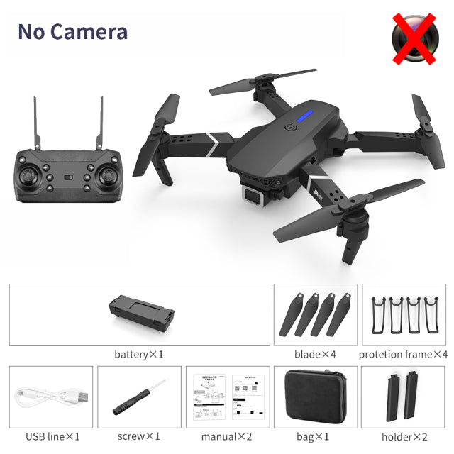 2022 New Quadcopter E88 Pro WIFI FPV Drone With Wide Angle HD 4K 1080P Camera Height Hold RC Foldable Quadcopter Dron Gift Toy