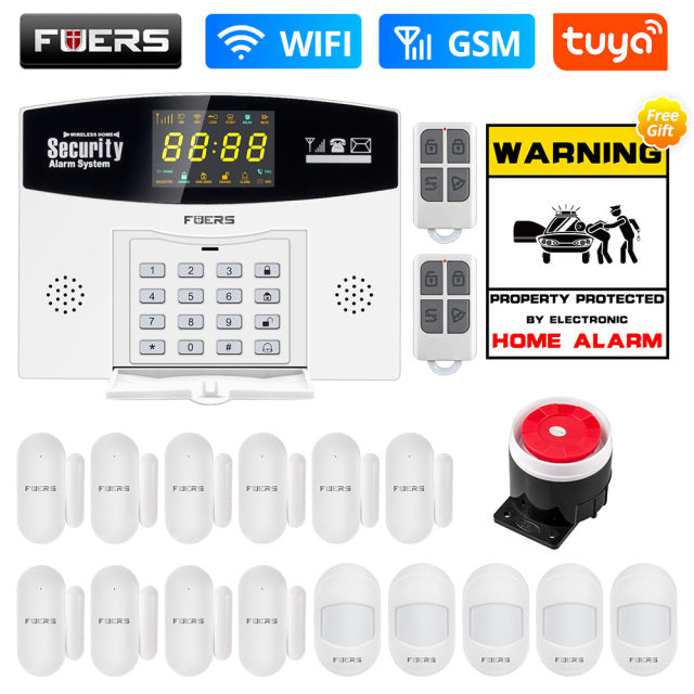 Fuers Tuya Smart Alarm System WIFI Burglar Alarm Smart Home GSM Alarm System with Color LCD Display Home Security Motion Sensor