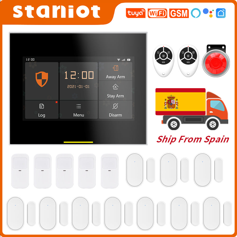 Staniot E800 Tuya Wireless Wifi GSM Smart Home Burglar Security Alarm System Kits Support IOS and Android APP Remote Control