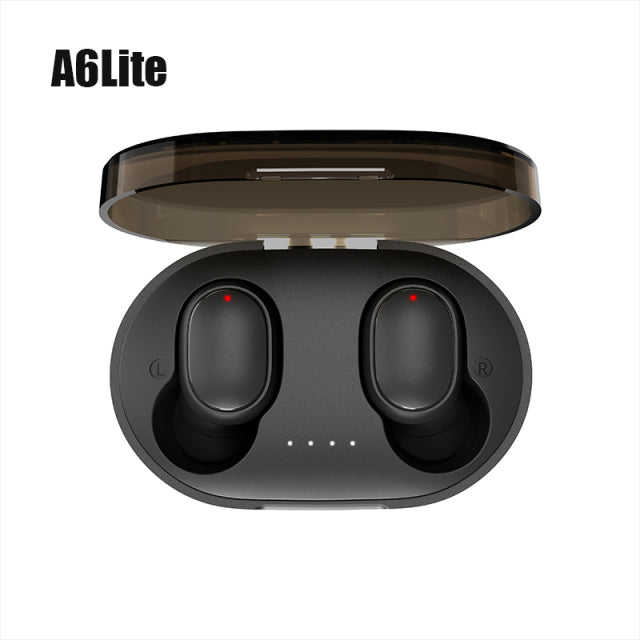 A6Lite TWS Earphones Wireless Bluetooth Headphones Waterproof Sport Headset Noise Reduction Earbuds with Mic For Smartphones