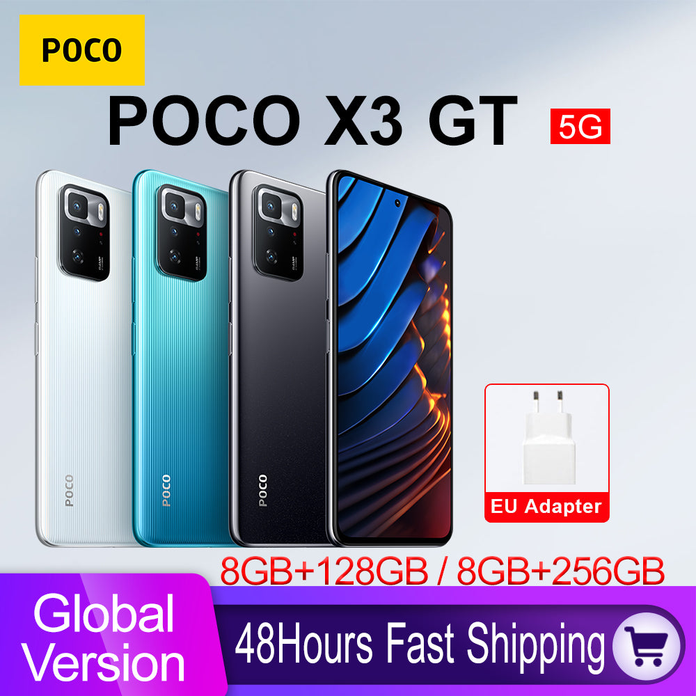 Global Version POCO X3 GT 5G 8GB 128GB / 256GB NFC Dimensity 1100 67W Turbo Charging 120Hz Refresh Rate 64MP Camera Cellphone