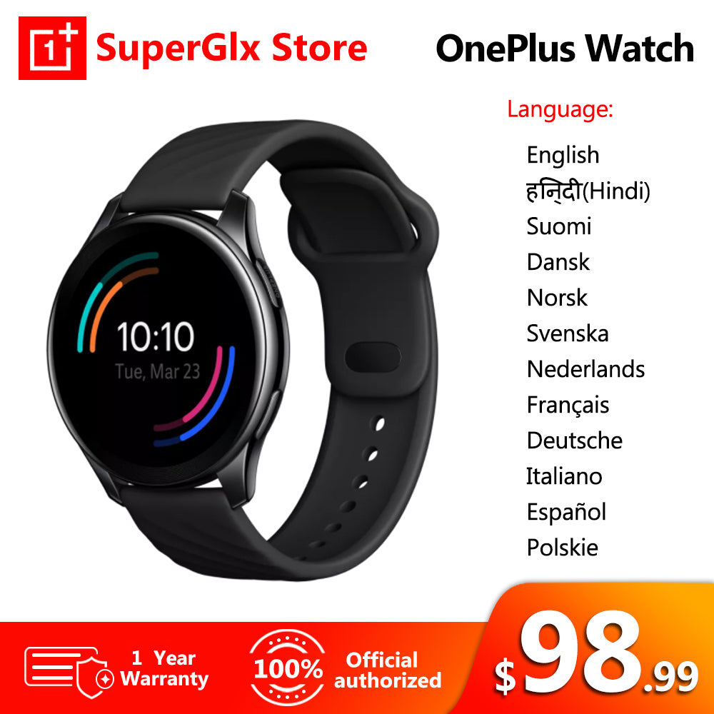 Original OnePlus Watch 4GB Smart Watch Blood Oxygen Up to 14 days 1.39&#39;&#39; AMOLED GPS OnePlus 9 9Pro 10 Pro Smartwatch