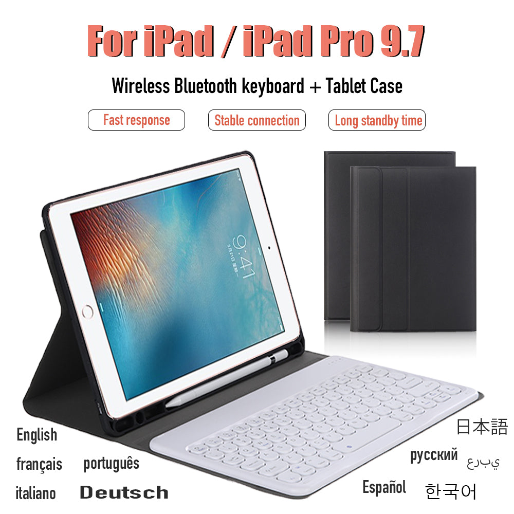 Wireless Bluetooth Keyboard Case For Apple iPad Pro 9.7 Inch 2018 / 2017 Leather Cover For Air2 Air1 Air 2 1 Tablet Accessories