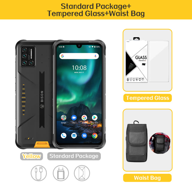 [IN STOCK]UMIDIGI BISON 6GB/8GB+128GB NFC IP68/IP69K Waterproof Rugged Phone Android 10/11 48MP Quad Camera 6.3&quot; FHD+ Display