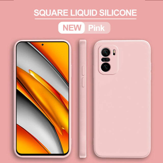 Poco F3 PocoF3 Poco F 3 Pro Case Original Square Liquid Silicone Soft Phone Cover For Xiaomi Poco F3 Poco F3 PocoF3 Poco F 3 Pro