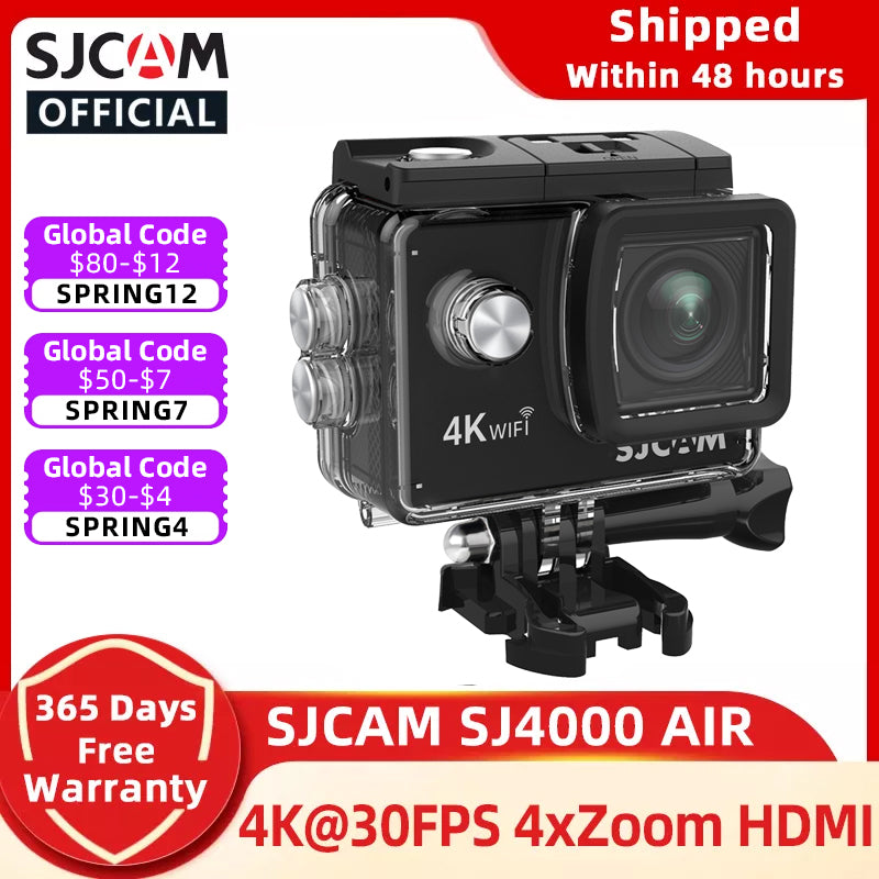 Original SJCAM SJ4000 AIR 4K Action Camera Full HD Allwinner 4K 30FPS WIFI 2.0&quot; Screen Mini Helmet Waterproof Sports DV Camera