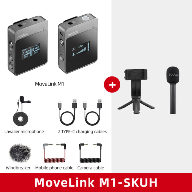 Godox Microphone Bluetooth MoveLink M1 M2 2.4GHz Wireless Lavalier PC Camera Microphone Professional Mixer Audio video Shooting