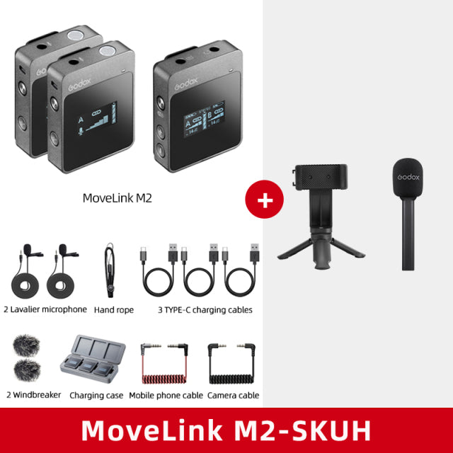 Godox Microphone Bluetooth MoveLink M1 M2 2.4GHz Wireless Lavalier PC Camera Microphone Professional Mixer Audio video Shooting