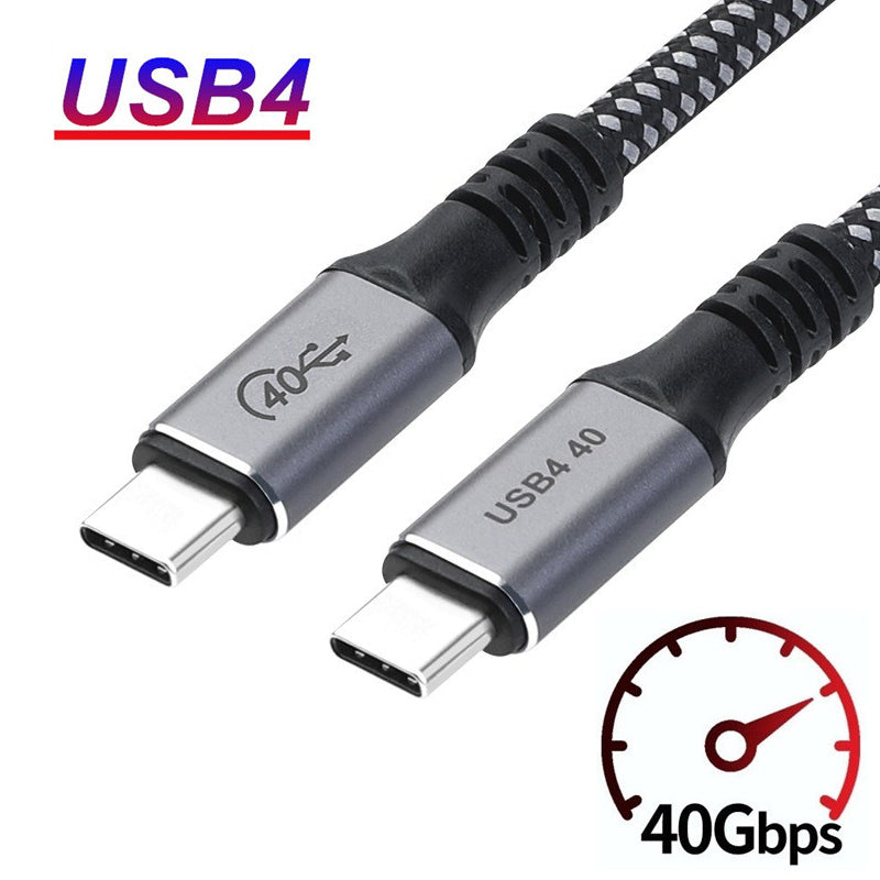 USB 4 Thunderbolt 3 Cable 40G/bps Super Speed USB C Data Cable 100W 5A/20V 3.1 5K@60Hz Type C Charger Cable for Macbook Pro