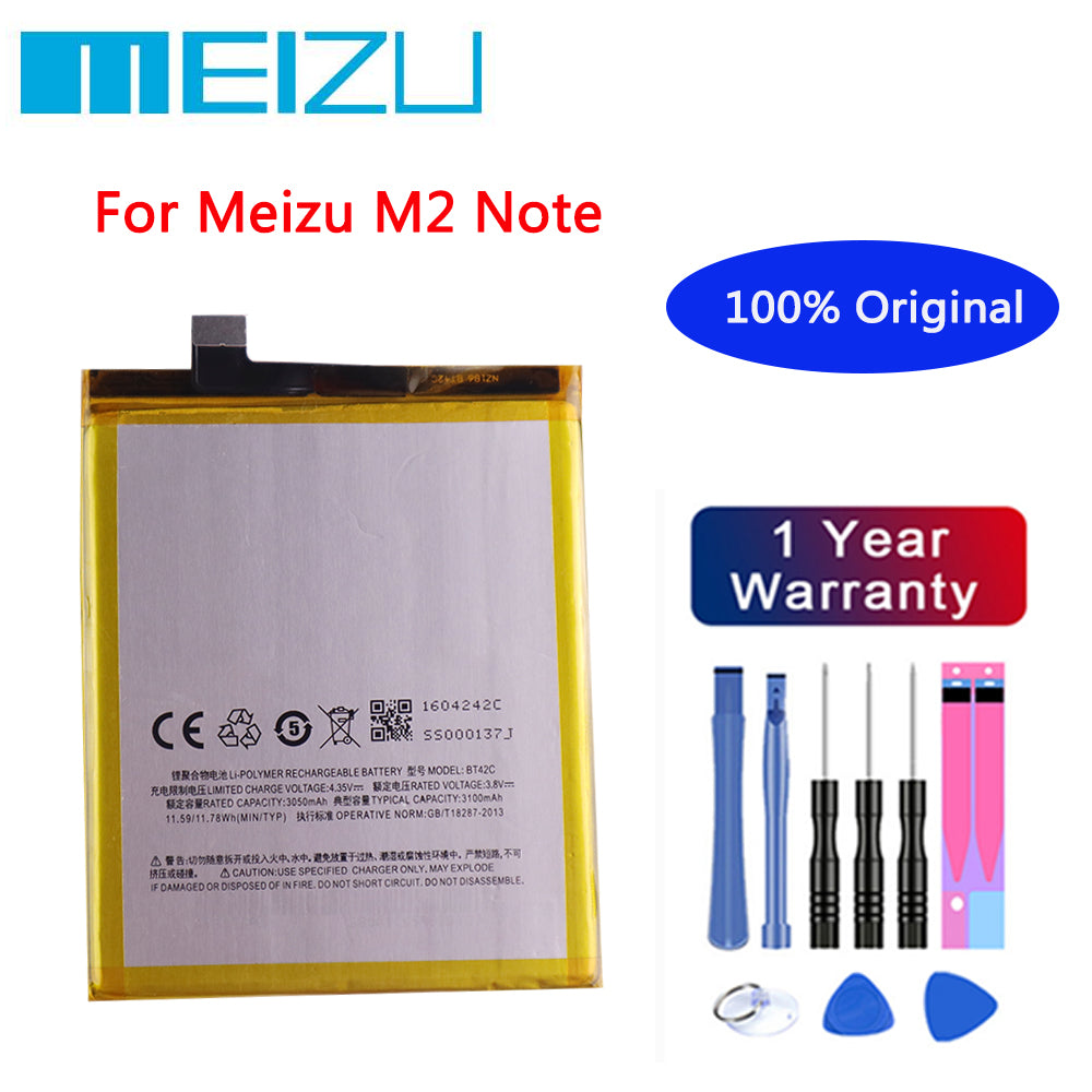 Meizu 100% Original 3100mAh BT42C Battery For Meizu M2 Note Phone Lastest Produce High Quality Battery+Free tools