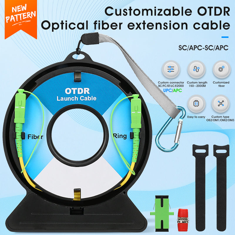 COMPTYCO SC/FC/ST/LC-APC/UPC OTDR Dead Zone Eliminator,Fiber Rings 300M Fiber Optic OTDR Launch Cable Box SC/APC-SC/APC