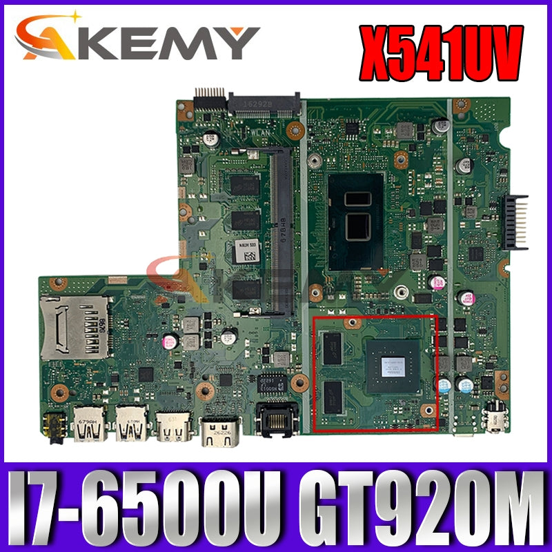 Akemy X541UV Laptop motherboard for ASUS VivoBook A541UV X541U original mainboard 4GB-RAM I7-6500U GT920M (Pin interface))