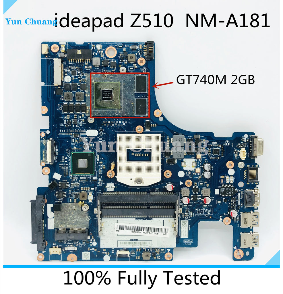 Z510 Laptop motherboard For LENOVO Z510 Mainboard AILZA NM-A181 90004479 SR17E N14P-GV2-S-A1 2G  DDR3L 100% fully tested