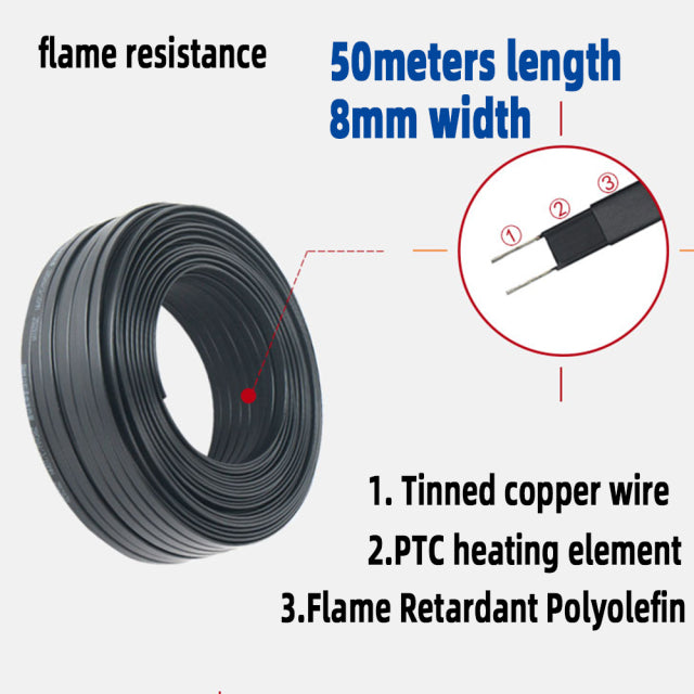 220V 230V 240V No need Controller Water-proof Self Regulating Heating Cable, Prevent Pipe Freeze Heat Trace System